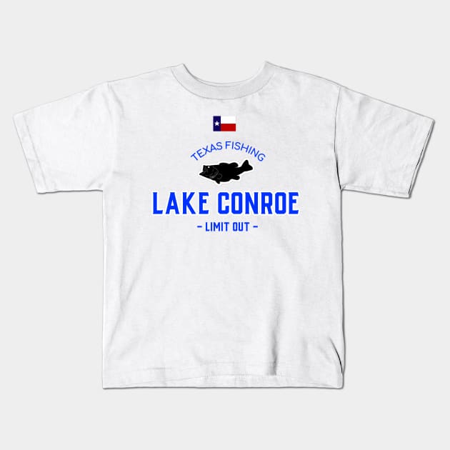 LAKE CONROE TEXAS T-SHIRT Kids T-Shirt by Cult Classics